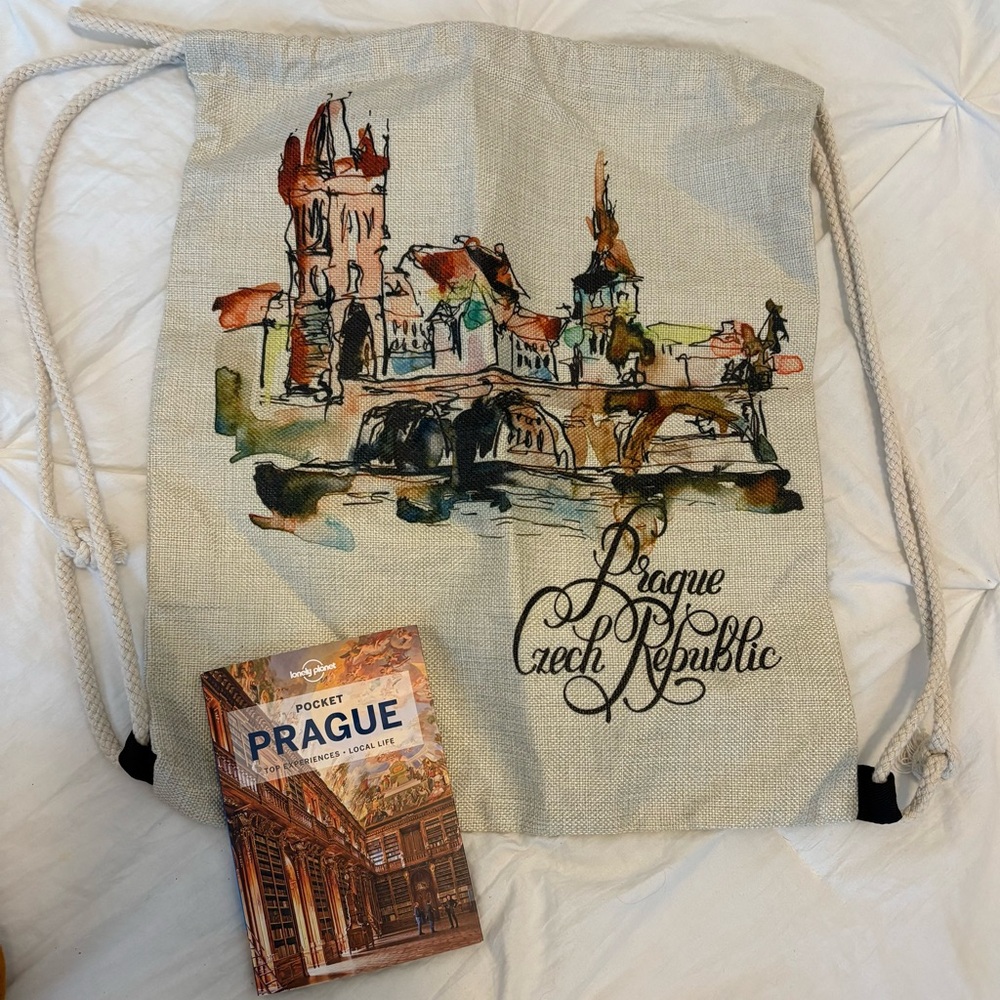 Prague Drawstring Backpack and‎ Pocket Guide Book